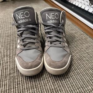 Adidas NEO Men's Charcoal and White Sneakers